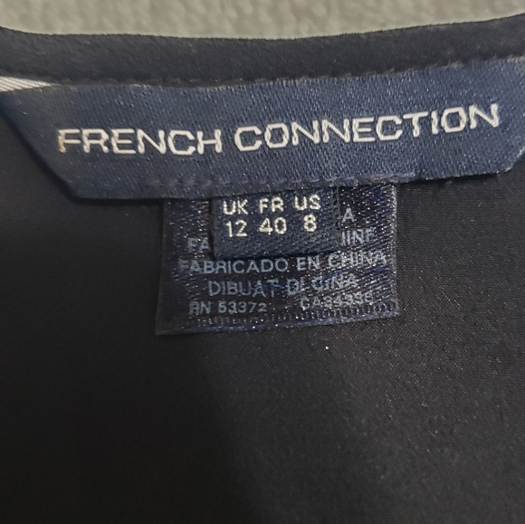 French Connection Women's Black and Tan Silk Sleevless Top Size 8 - Picture 8 of 13